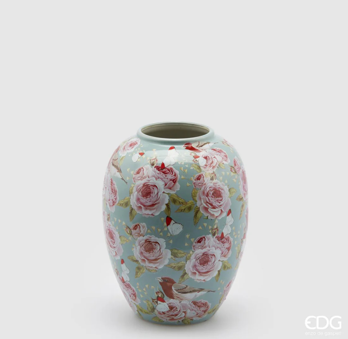 EDG Enzo De Gasperi Ching Rose Vaso a cupola H25 D20 cm